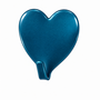 Wandhaakje Kapstokhaakje hartje metallic blauw