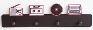 Kapstok retro radio met 4 haken