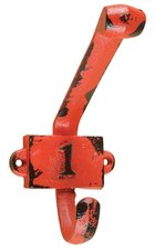 Vintage kapstok haak nummer 1 rood