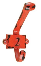Vintage kapstok haak nummer 2 rood