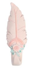 Wandhaakje veer roze E