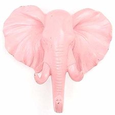 Kapstok wandhaak olifant roze (animal house)