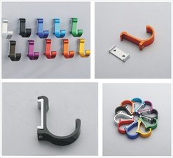 Wandhaak metallic zwart