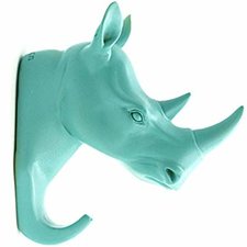 Kapstok wandhaak neushoorn turquoise (animal house)