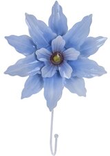 Kapstokhaak grote bloem grijsblauw