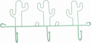 Cactus kapstok met 3 haken blauw