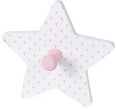 Wandhaakje ster MDF hartjes roze
