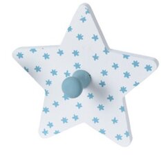 Wandhaakje ster MDF wit met blauw