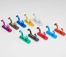 Sterke garderobe- kapstokhaak metallic mat zilver