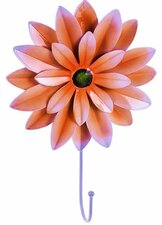 Kapstokhaak bloem Dahlia zalm/rood