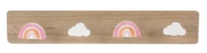 Kapstok kind 4 haken regenboog en wolkjes