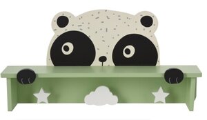 Kinderkapstok met 3 haken panda groen