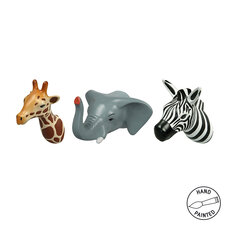 Wandhaakjes Giraffe, olifant, zebra The Zoo