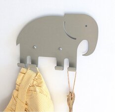 Metalen kapstok olifant grijs